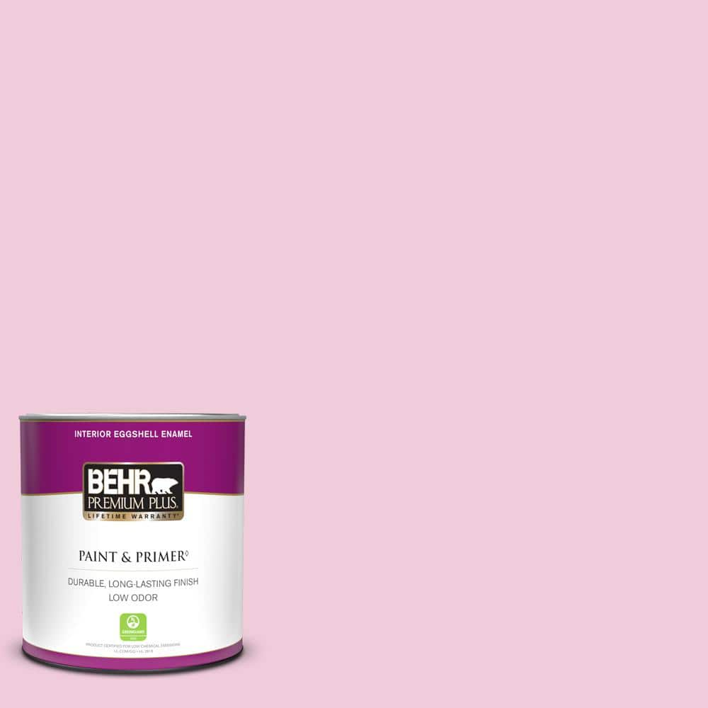 BEHR PREMIUM PLUS 1 qt. #P130-1 Piggy Bank Eggshell Enamel Low Odor  Interior Paint & Primer 205004 - The Home Depot