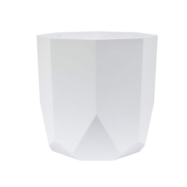 Tuxton Modern Hexagon Resin Planter 8 in. Casper White