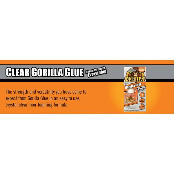 Clear Gorilla Glue, 1.75 oz, Dries Clear Clear Gorilla Glue, 1.75 oz, Dries Clear