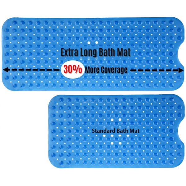 SlipX Solutions 16 in. x 39 in. Extra Long Bath Mat in Translucent