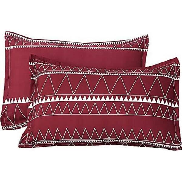 Shatex 7 Piece Red Luxury Bedding Sets - Oversized Bedroom Comforters ,  Queen J 22162V RED Q - The Home Depot