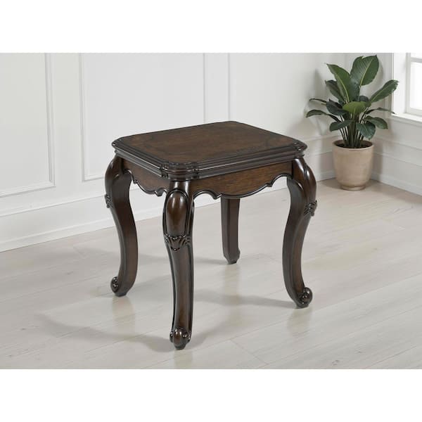 Maylee 25 in. Brown Rectangle MDF End Table