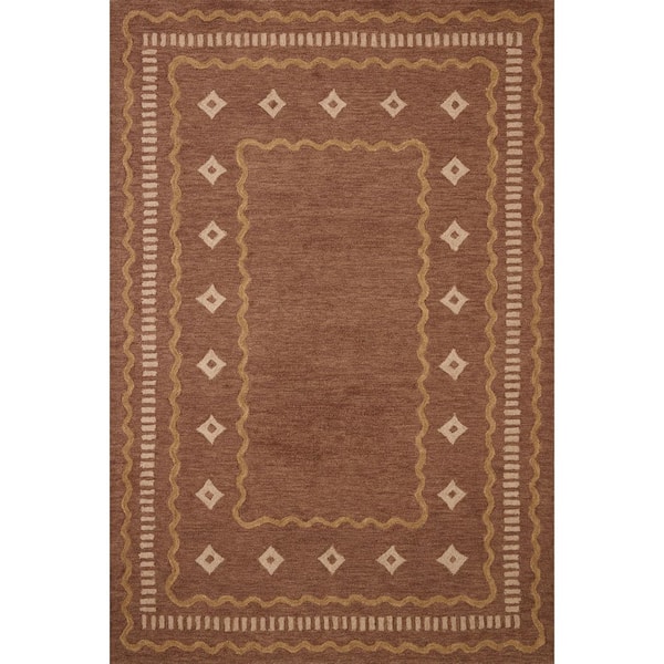Chris Love Julia Alfie Clay / Spice 2 ft. 3 in. x 3 ft. 9 in.  Contemporary Accent Rug