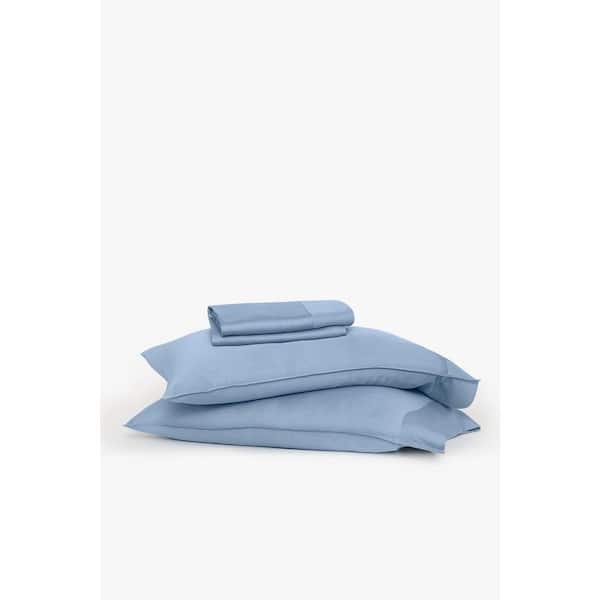 BUFFY 4-Piece Dark Blue Eucalyptus TENCEL Lyocell Linen Queen Sheet Set