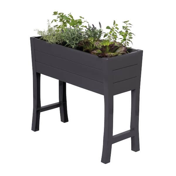 Gray Vinyl Elevated Garden Box