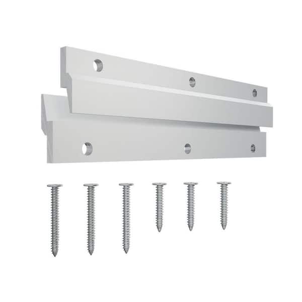 SteelTek Shutter French Cleat Bracket, 7 1/2 in. W with 3 Screw Holes (Sold as 2-Piece Set), Aluminum