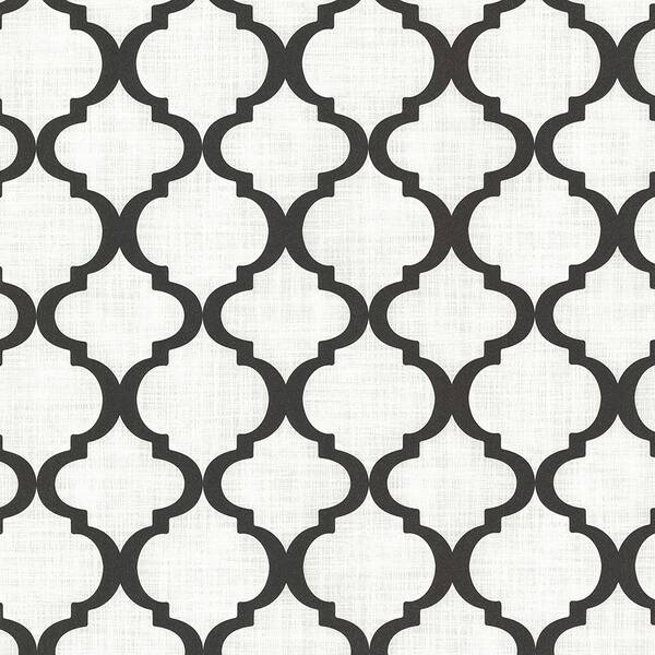 Kenneth James Palace Black Quatrefoil Paper Strippable Roll (Covers 56.4 sq. ft.)