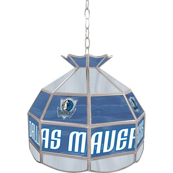 Trademark Global Dallas Mavericks NBA 16 in. Nickel Hanging Tiffany Style Lamp