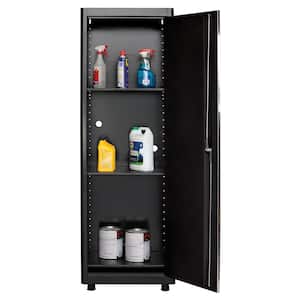 Welded Steel Freestanding Garage Cabinet in Black (24 in. W x 72 in. H x 18 in. D)