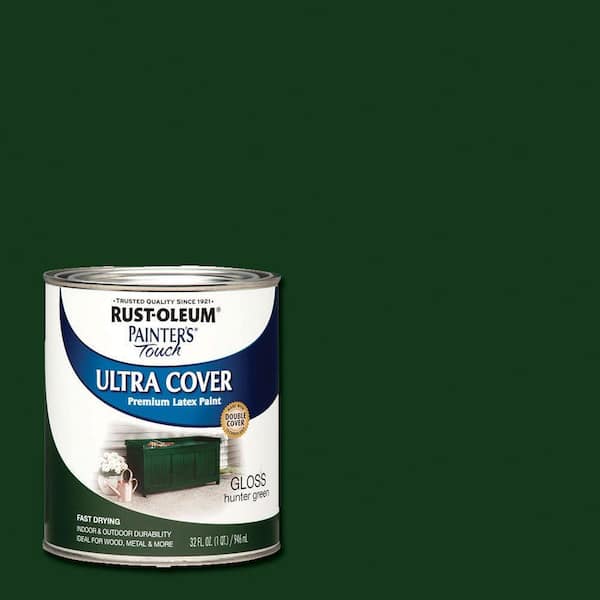 Photo 1 of 32 oz. Ultra Cover Gloss Hunter Green General Purpose Paint