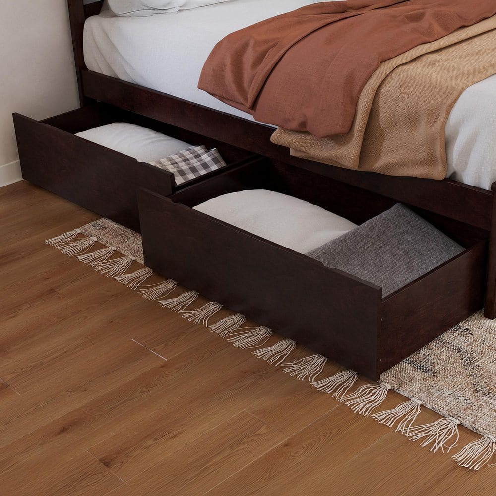 Atlantic Furniture Urban Bed Drawers, Brown, Queen/King, image size:1000x1000