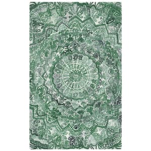 Marquee Green/Ivory 5 ft. x 8 ft. Floral Oriental Area Rug