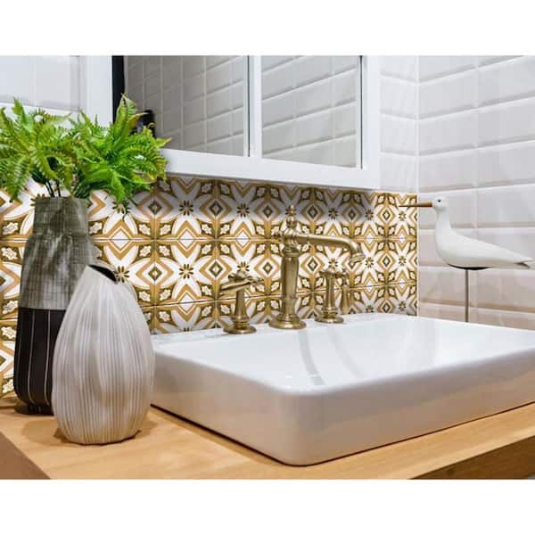 Amelia Beige 8 in. x 8 in. Vinyl Peel and Stick Tile (10.67 sq. ft./Pack)