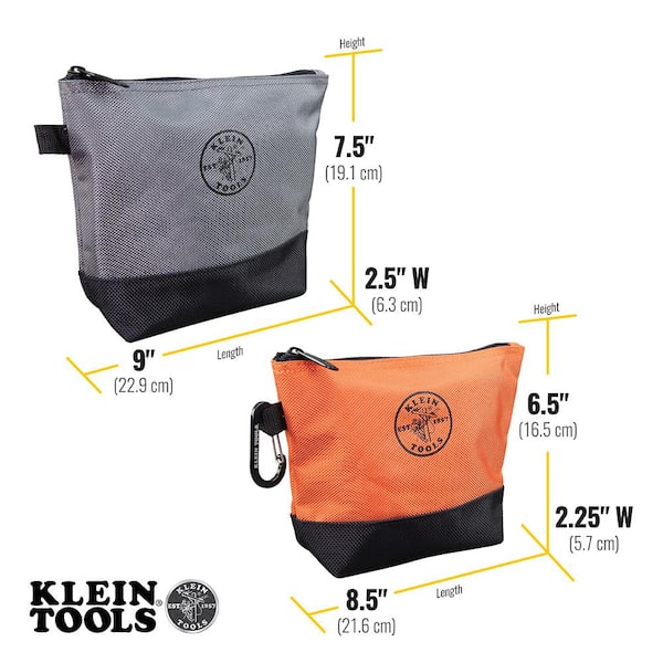 Klein Tools 7 in. and 14 in. Stand-up Zipper Bags (2-Pack) 55559 - The Home  Depot