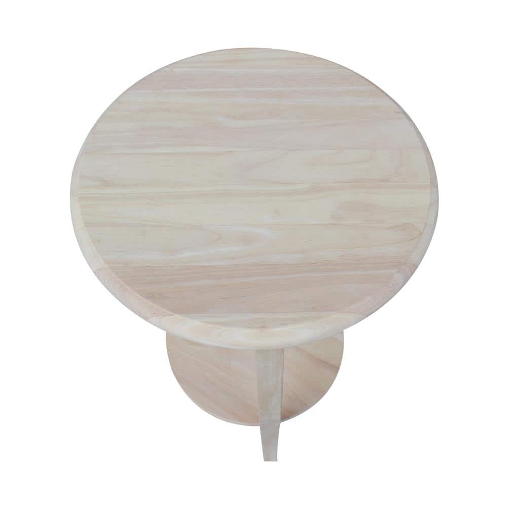 Cambria Round Light Brown Solid Wood End Table