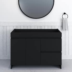Mace 48 in. W x 18 in. D x 34 in. H Bath Vanity Cabinet without Top in Black with Right-Side Drawers