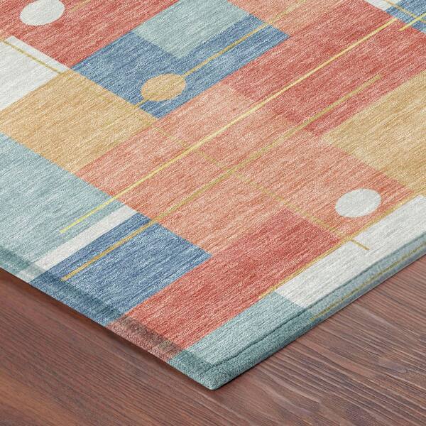 Chantille Machine Washable Indoor/Outdoor Abstract ACN2716 Coral 10 ft. x 14 ft. Area Rug