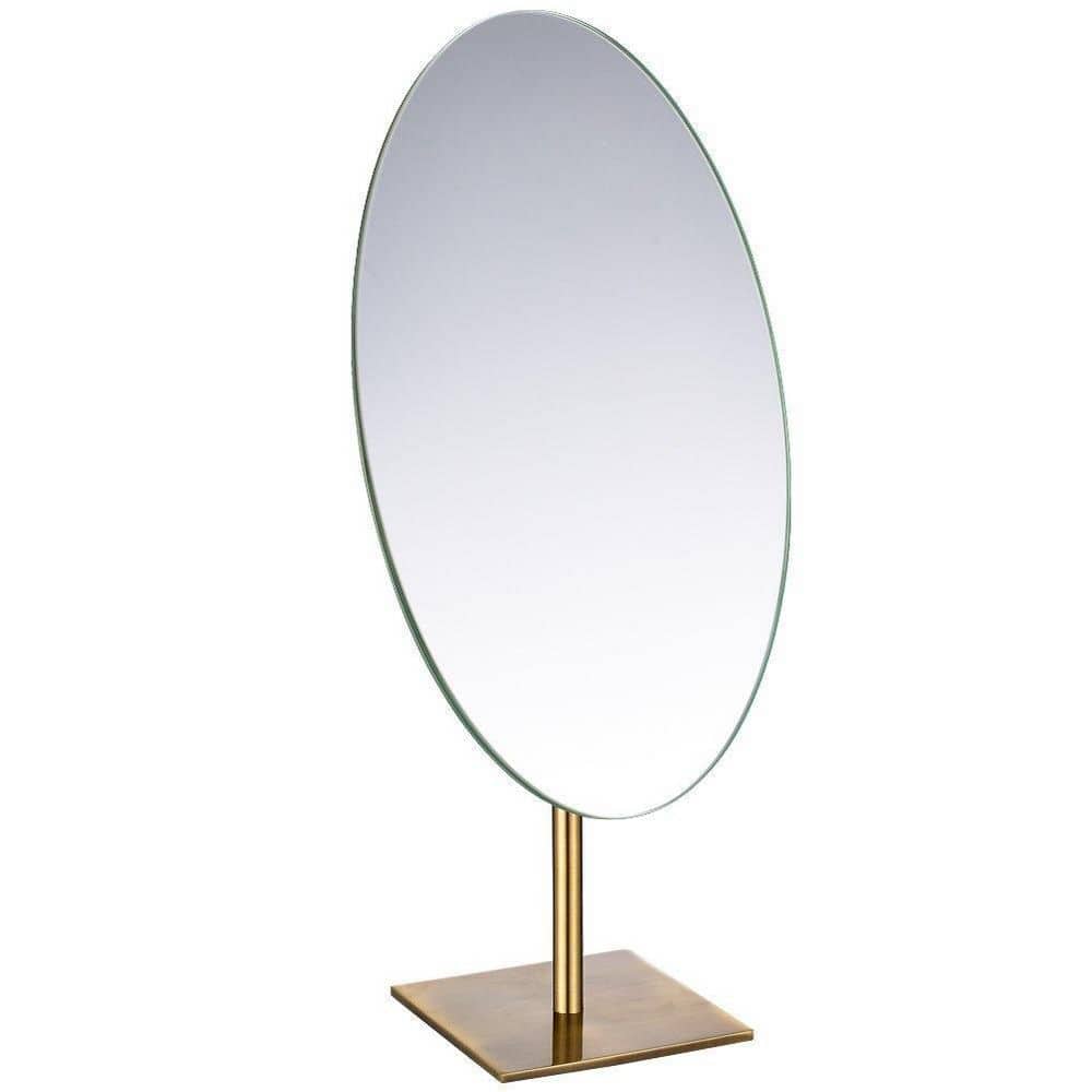 7 in. W x 16.1 in. H Large Oval Tabletop Bathroom Makeup Mirror in Antique Brass, Luxuries Makeup Mirror with Stand price history on PriceWatchPro