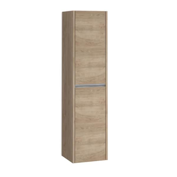 Dalia 13.8 in. W x 12.5 in. D x 55 in. H Bathroom Storage Wall Cabinet in Natural Oak