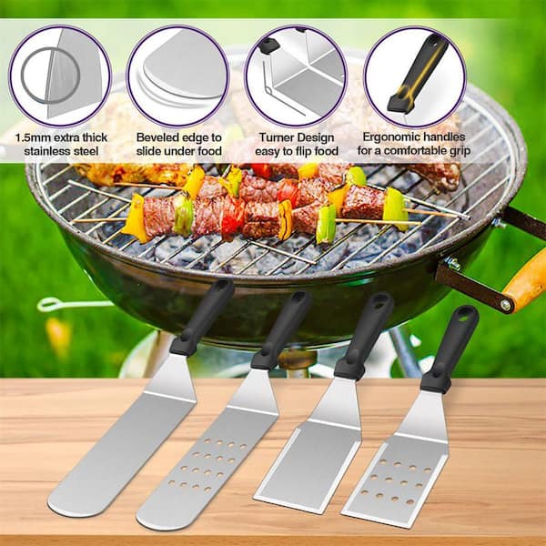 Dyiom Stainless Steel BBQ Accessories for Outdoor Kitchen Accessories with Storage Box Bag (22-Piece)