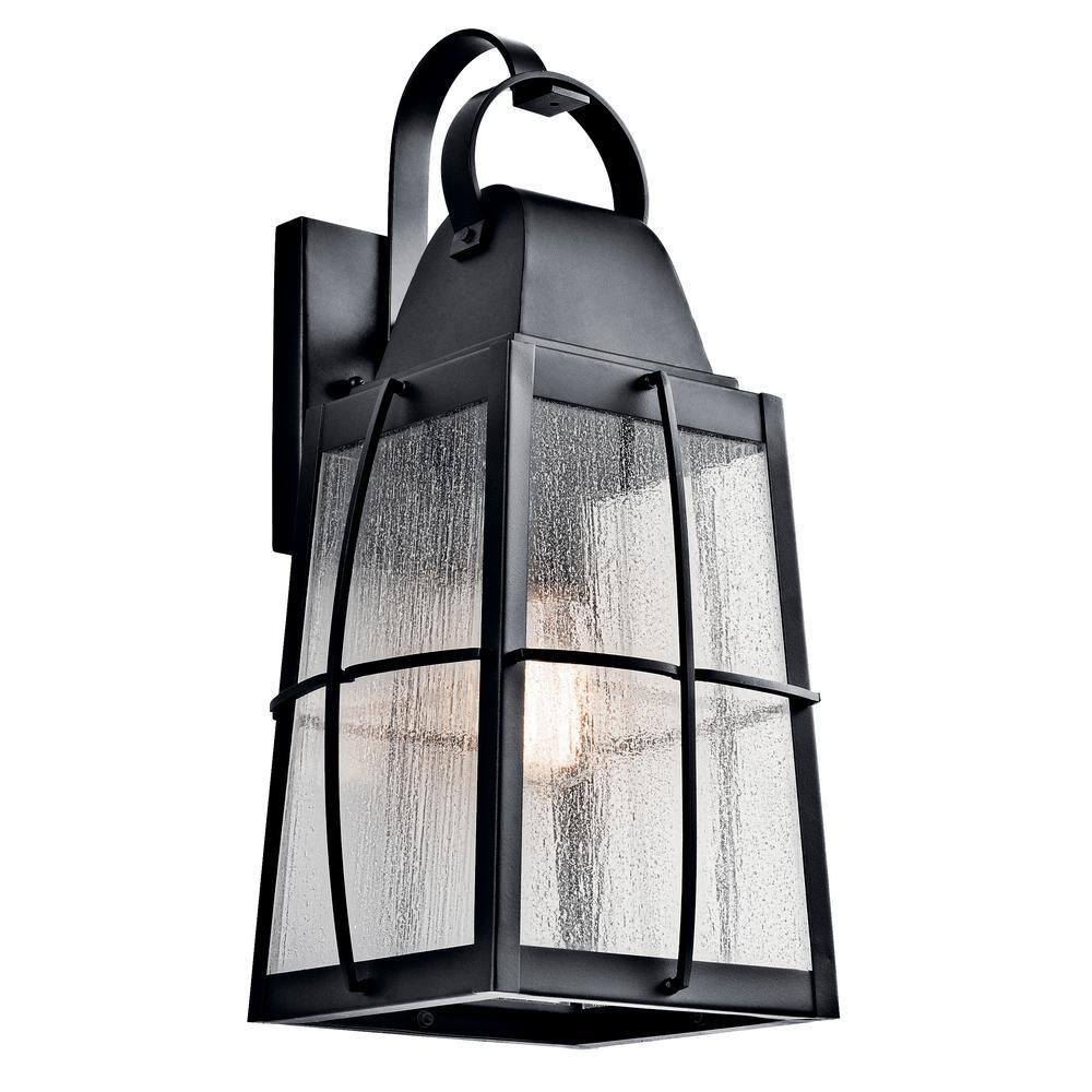 Tolerand 20.25 in. 1-Light Textured Black Outdoor Hardwired Wall Lantern Sconce with No Bulbs Included (1-Pack) price history on PriceWatchPro