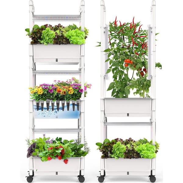 42Pods Hydroponics Growing System Herb Garden w/ LED Grow Light, Automatic Timer, Pump System, Adjustable Height 3-Layer