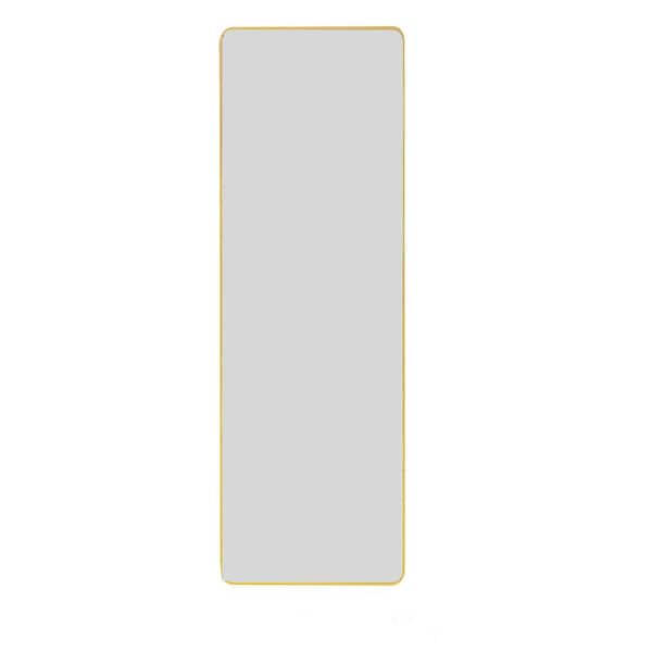 Unbranded Modern 22 in. W x 65 in. H Rectangle Framed Rounded Corners Full Length Gold Floor Mirror Hanging Standing or Leaning