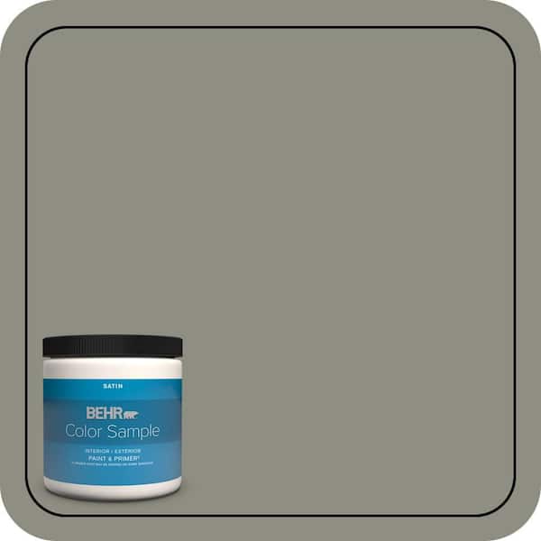 BEHR PREMIUM PLUS 8 oz. #N370-5 Incognito Satin Enamel Interior/Exterior Paint & Primer Color Sample