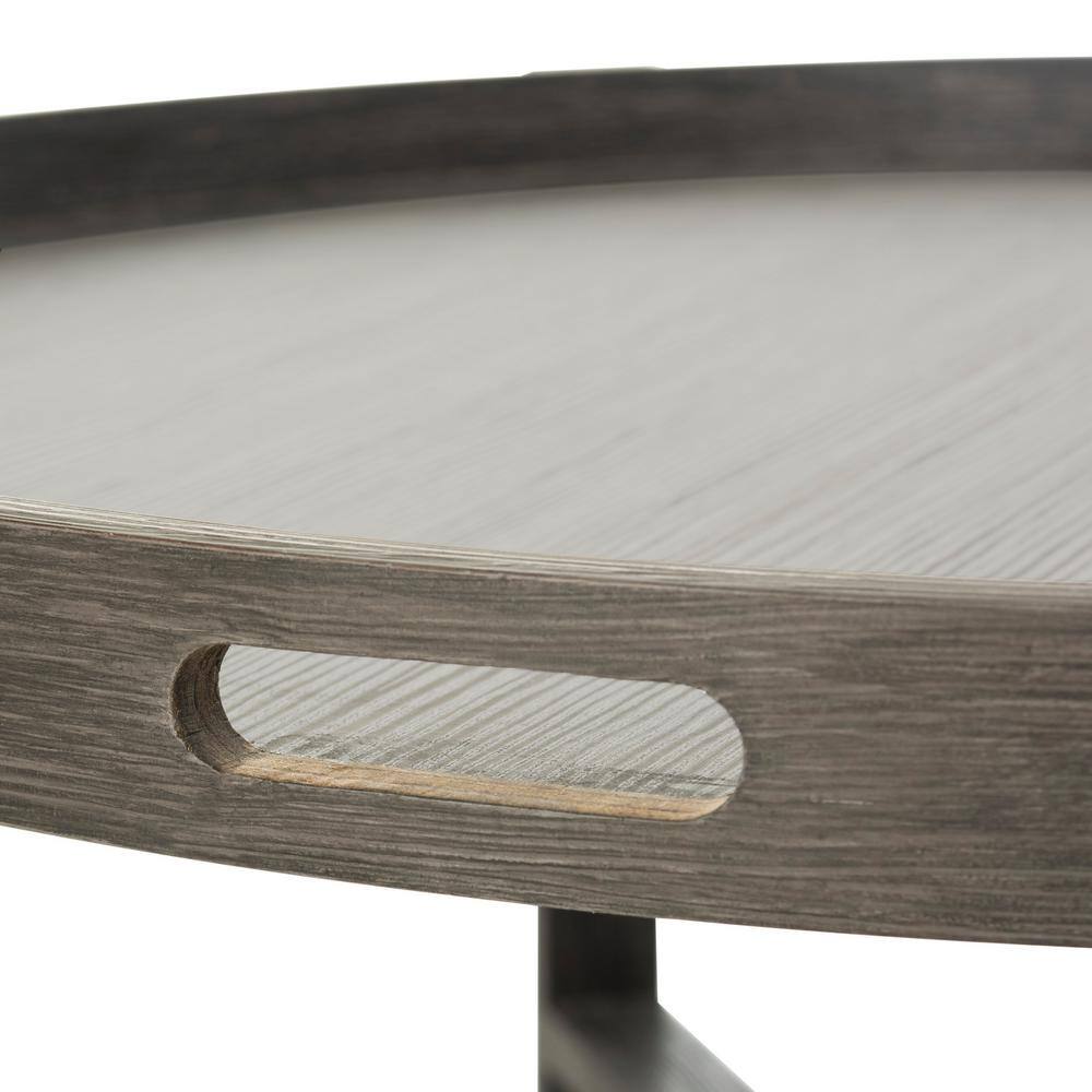 Cursten Dark Grey Wood X-Base Coffee Table