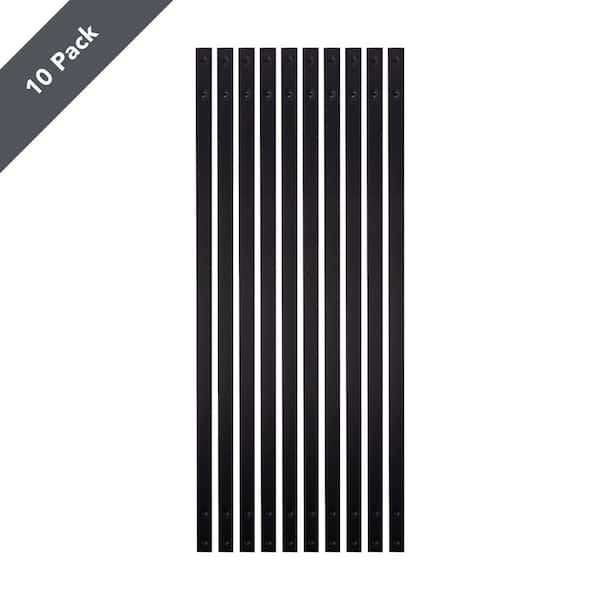 Deckorators 32-1/4 in. x 1 in. Textured Black Aluminum Rectangular Traditional Baluster (10-Pack)