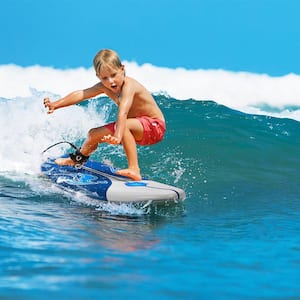 72 in. White Surfboard Foamie Body Surfing Board W/3 Fins & Leash for Kids Adults