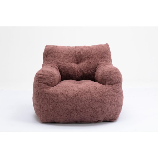 URTR Red Bean Bag Chair Soft Fabric Foam Filled Bean Bag Armrest