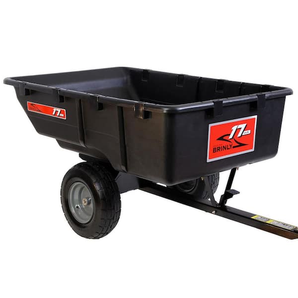 Brinly-Hardy 850 lb. 17 cu. ft. Tow-Behind Poly Utility Cart with Durable Compression Molded Bed for Lawn Tractors & Zero-Turn Mowers