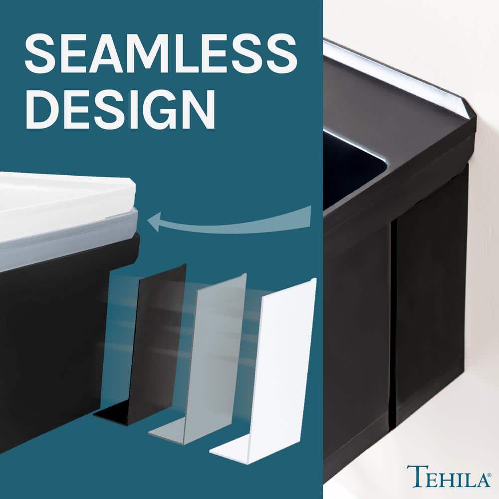 Black Wall Mount Utility Sink with Drain Assembly Kit
