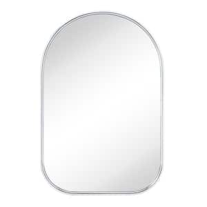 FH 20 in. W x 30 in. H Small Arched Framed Wall Mounted Bathroom Vanity Mirror in Chrome