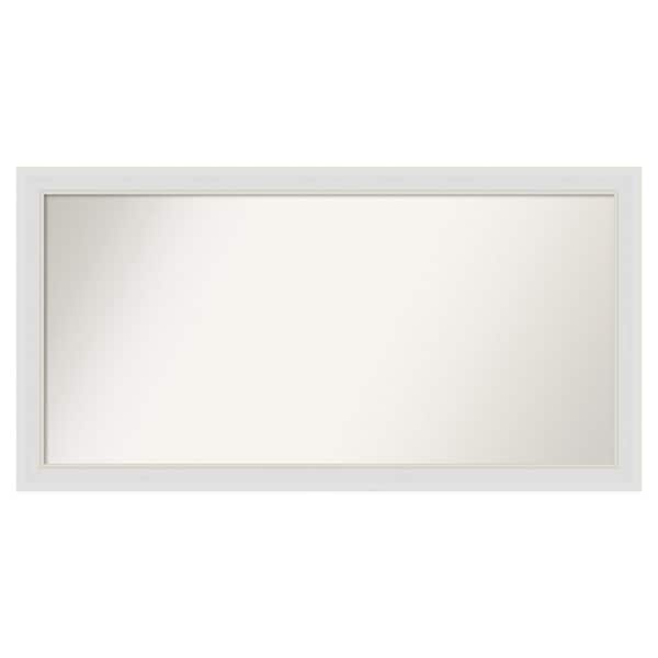 Amanti Art Flair Soft White Narrow 50 in. x 26 in. Custom Non-Beveled Satin Recyled Polystyrene Bathroom Vanity Wall Mirror