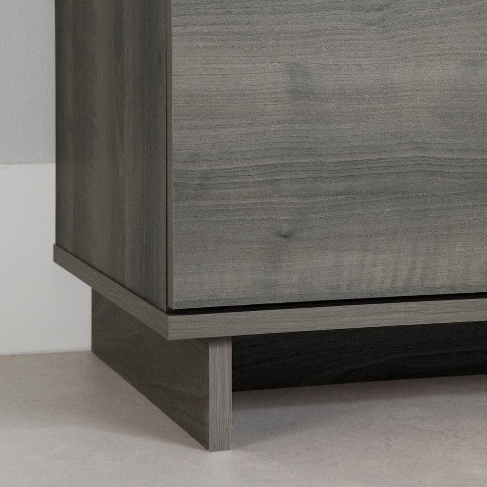 Gray Maple 2-Drawer Scandinavian Nightstand