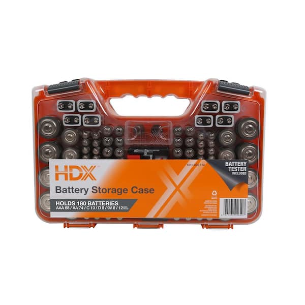 180-Battery Organizer Case with Battery Tester