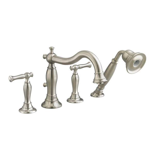 American Standard Quentin 2-Handle Deck-Mount Roman Tub Faucet with Handshower in Brushed Nickel