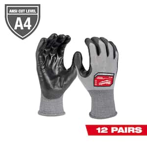 Medium High Dexterity Cut 4 Resistant Polyurethane Dipped Work Gloves (12-Pack)