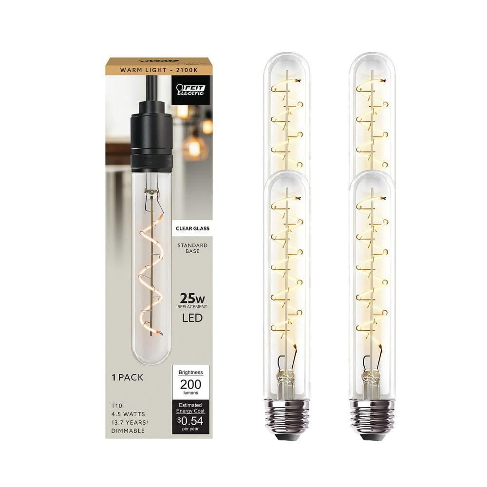 Feit Electric 25-Watt Equivalent T10 Dimmable Spiral Filament