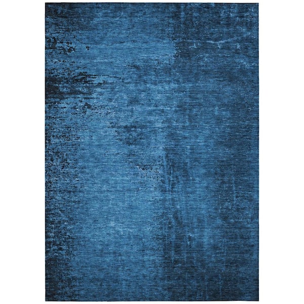 Chantille ACN554 Navy 5 ft. x 7 ft. 6 in. Machine Washable Indoor/Outdoor Geometric Area Rug