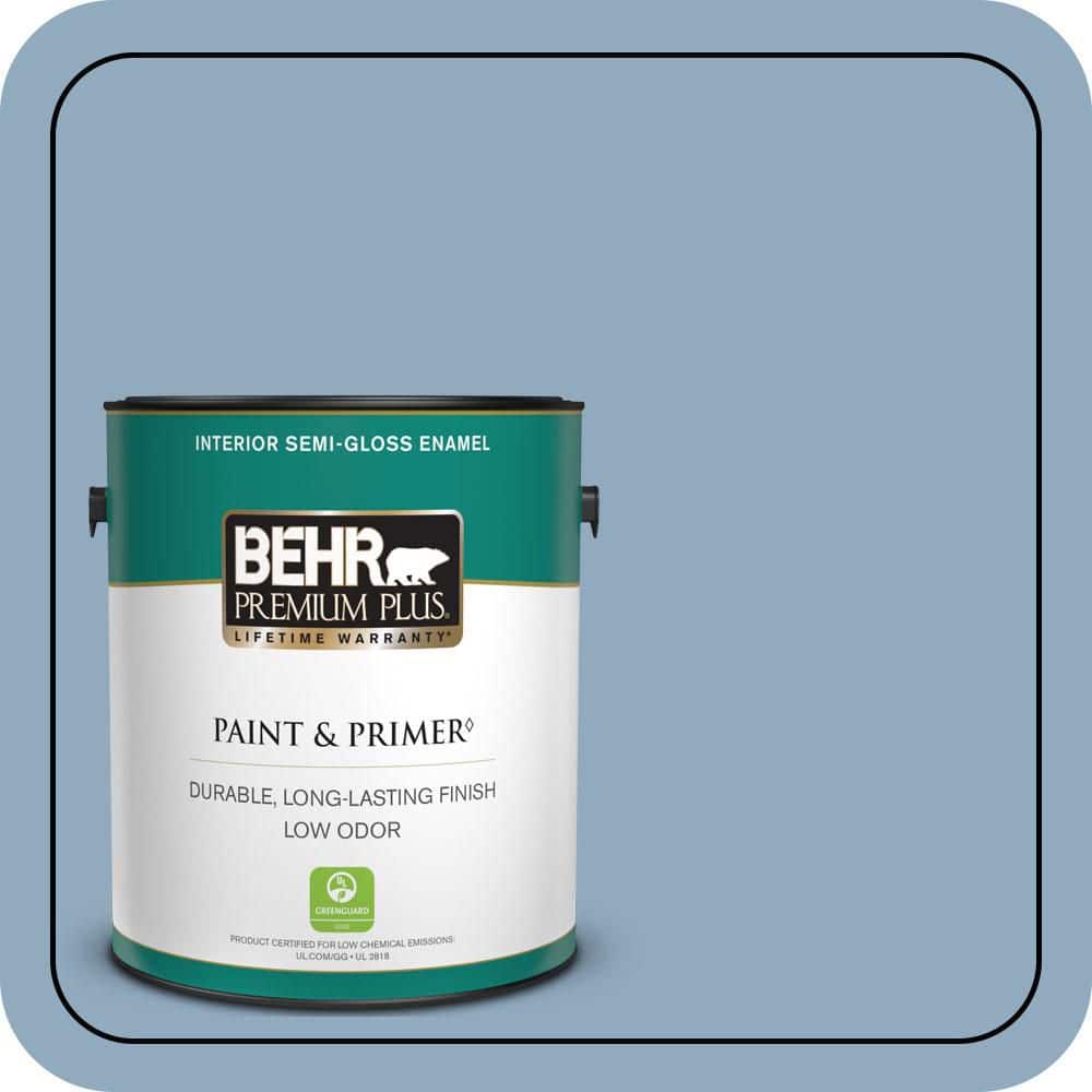 1 gal. #BIC-10 Cotton Denim Semi-Gloss Enamel Low Odor Interior Paint & Primer price history on PriceWatchPro