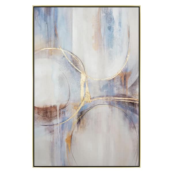 1-Piece Framed Mixed Media Abstract Wall Art 47 in. x 32 in.