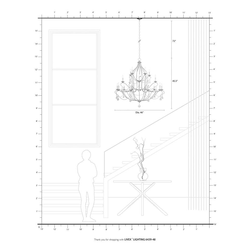 Antique Gold Leaf Crystal 12-Light Candle Chandelier