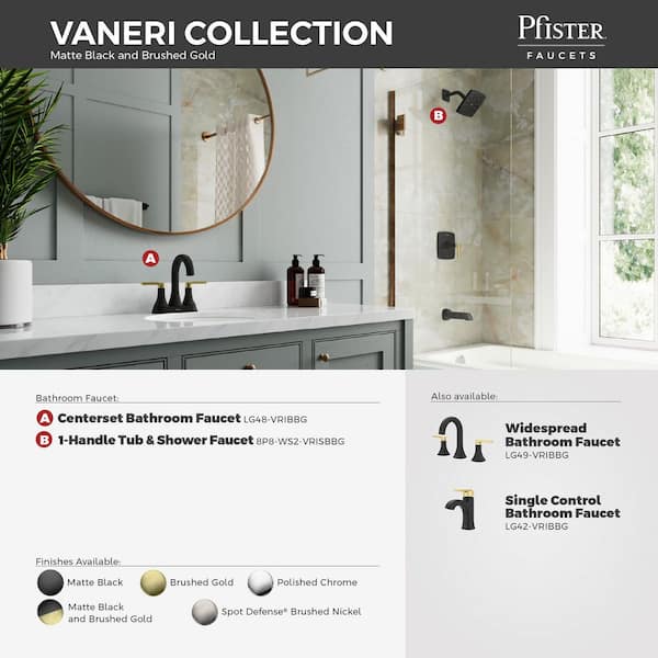 Pfister Vaneri 8 in. Widespread Double Handled Bathroom Faucet in