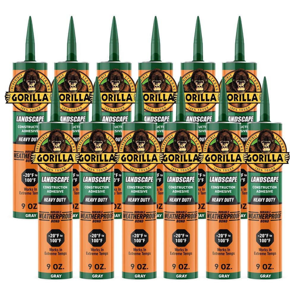 Gorilla 9 oz. Construction Adhesive Landscape Gray Cartridge (12