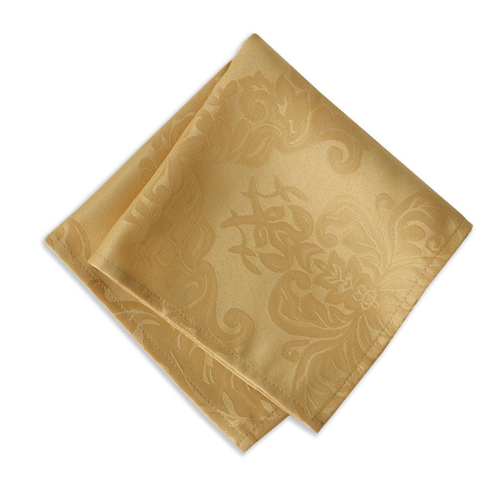 Barcelona Gold Jacquard Damask Stain Resistant Napkin Set of 4