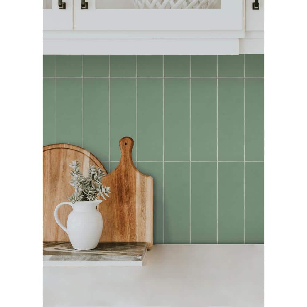Green Peel and Stick Subway Wall Tiles for Kitchen and Bathroom