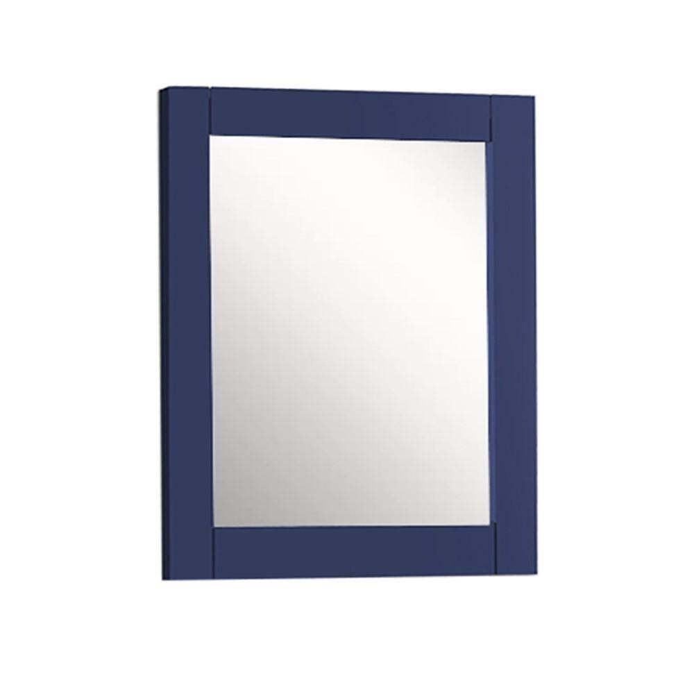 28 in. Blue Wood Frame Bathroom Vanity Mirror